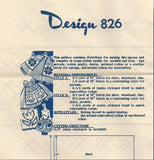 1950s Vintage Design Mail Order Transfer Pattern 826 Easy Apron w X-Stitch Trim
