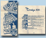 1950s Vintage Design Mail Order Transfer Pattern 826 Easy Apron w X-Stitch Trim