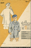 1930s Vintage Du Barry Sewing Pattern 1003 Toddler Boys Newsboy Coat Size 4 - Vintage4me2