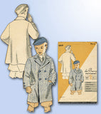 1930s Vintage Du Barry Sewing Pattern 1003 Toddler Boys Newsboy Coat Size 4 - Vintage4me2