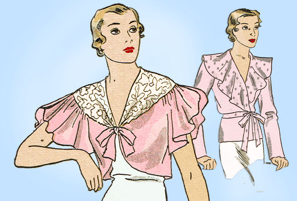 Du Barry 1084: 1930s Stunning Misses Bedjacket Sz 36 38 B Vintage Sewing Pattern - Vintage4me2