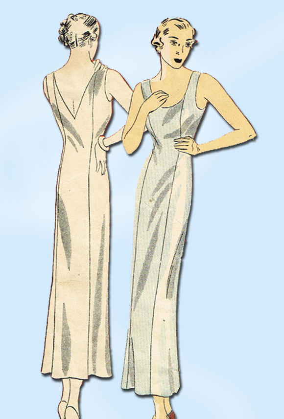 1930s Vintage Du Barry Sewing Pattern 1086 Plus Size Ladies Slip Size 42 Bust - Vintage4me2