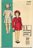 Du Barry 1433: 1930s Toddler Girls Princess Coat Vintage Sewing Pattern