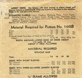 Du Barry 1442: 1930s Misses Afternoon Dress Size 32 Bust Vintage Sewing Pattern