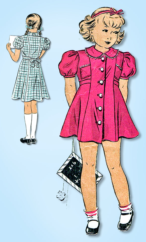 1930s Vintage Du Barry Sewing Pattern 1572 Toddler Girls Princess Dress Size 4