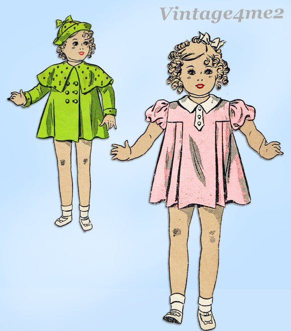 1930s Vintage Du Barry Sewing Pattern 1616B 18inch Doll Clothes Set