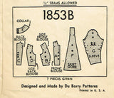 Du Barry 1853: 1930s Misses Princess Dress Size 32 Bust Vintage Sewing Pattern
