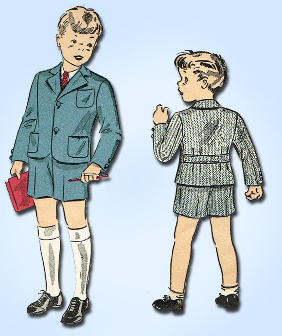 1930s Vintage Du Barry Sewing Pattern 1898 Little Boys Norfolk Suit Size 8 26B - Vintage4me2