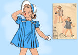 Du Barry 2002: 1930s Toddler Girls Tucked Dress Size 4 Vintage Sewing Pattern - Vintage4me2