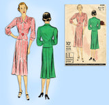 Du Barry 2048: 1930s Uncut Misses 2 PC Suit Size 34 Bust Vintage Sewing Pattern