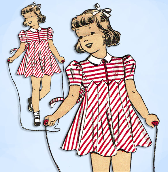 1930s Original Vintage Du Barry Pattern 2101 Toddler Girls Dress Sz 4 –  Vintage4me2