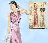 Du Barry 2145: 1930s Glamorous Misses Nightgown Sz 36 B Vintage Sewing Pattern