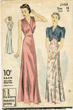 Du Barry 2145: 1930s Glamorous Misses Nightgown Sz 36 B Vintage Sewing Pattern