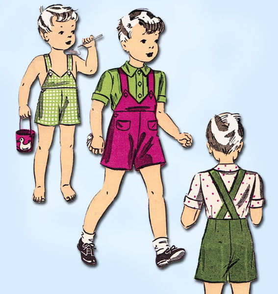 1930s Vintage Toddler Boys Shirt & Shorts Du Barry Sewing Pattern 2153 Size 4 - Vintage4me2