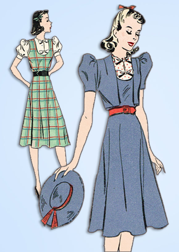 1930s Vintage Du Barry Sewing Pattern 2314 Misses Bolero Suit w Jumper Dress 34B