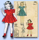 1930s Vintage Du Barry Sewing Pattern 2326 Toddler Girls Dress and Panties Sz 2