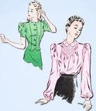 1930s Vintage Du Barry Sewing Pattern 2328 Misses Tucked Blouse Size 12 30 Bust - Vintage4me2