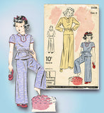 1930s Vintage Du Barry Sewing Pattern 2343 Toddler Girls Lounging Pajamas Size 6