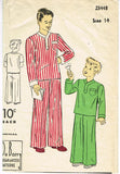 1930s Original Vintage Du Barry Sewing Pattern 2344 Little Boys Pajamas Size 14