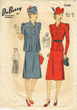 1930s Original Vintage Du Barry Pattern 2436 Misses Tucked Maternity Suit Sz 34B - Vintage4me2