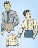 1940s Vintage Du Barry Sewing Pattern 2457 Toddler Boys Button Up Shirt Sz 4 - Vintage4me2