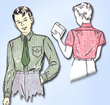 1940s Vintage Du Barry Sewing Pattern 2457 Toddler Boys Button Up Shirt Sz 4 - Vintage4me2