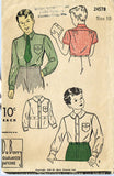 1940s Vintage Du Barry Sewing Pattern 2457 WWII Little Boy's Shirt Size 10 28C - Vintage4me2