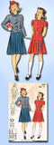 1940s Vintage Du Barry Sewing Pattern 2466 WWII Girls Dress and Jacket Size 12 - Vintage4me2
