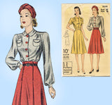 Du Barry 2498: 1940s WWII Misses Skirt & Blouse Size 36 B Vintage Sewing Pattern