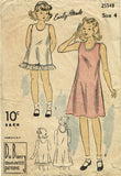 1940s Vintage Du Barry Sewing Pattern 2534 Easy WWII Toddler Girls Slip Size 4 - Vintage4me2