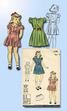 1940s Original Vintage Du Barry Pattern 2548 Toddler Girls Dress & Panties Sz 6