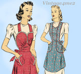 Du Barry 2561: 1940s Misses WWII Farm Kitchen Apron MED Vintage Sewing Pattern