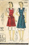 1940s Vintage Du Barry Sewing Pattern 2596 Misses WWII Farm Kitchen Apron Sz 40 42 Bust