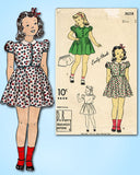 1940s Vintage Du Barry Sewing Pattern 2625 Easy WWII Toddler Girls Dress Size 2 - Vintage4me2