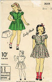 1940s Vintage Du Barry Sewing Pattern 2625 Easy WWII Toddler Girls Dress Size 2 - Vintage4me2