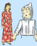 1940s Vintage Du Barry Sewing Pattern 2658 Easy WWII Toddlers Hooded Robe Size 6 - Vintage4me2
