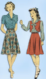 1940s Vintage Du Barry Sewing Pattern 2660 WWII Girls Skirt Blouse Bolero Sz 10