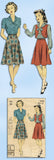 1940s Vintage Du Barry Sewing Pattern 2660 WWII Girls Skirt Blouse Bolero Sz 10
