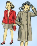 1940s Original Vintage Du Barry Sewing Pattern 2682 WWII Little Girls Coat Sz 14 - Vintage4me2