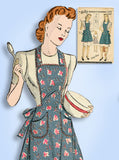 1940s Vintage Du Barry Sewing Pattern 2710 Misses WWII Full Bib Apron Sz 32 34 B