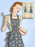 1940s Vintage Du Barry Sewing Pattern 2710 Misses WWII Full Bib Apron Sz 36 38 B