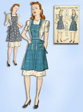 1940s Vintage Du Barry Sewing Pattern 2710 Misses WWII Full Bib Apron Sz 36 38 B