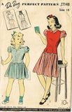 1940s Vintage Du Barry Sewing Pattern 2714 WWII Girls Dress and Jerkin Size 14 - Vintage4me2