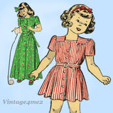 Du Barry 2764: 1940s Uncut Toddler Girls Housecoat Size 2 Vintage Sewing Pattern