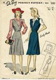 1940s Original Vintage Du Barry Pattern 5235 Easy WWII Misses Jumper Dress 32 B
