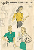 1940s Vintage Du Barry Sewing Pattern 5246 Misses Blouse & Jacket Size 14 32B - Vintage4me2