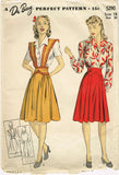 1940s Vintage Du Barry Sewing Pattern 5290 Uncut Misses Skirt & Blouse Size 36 B