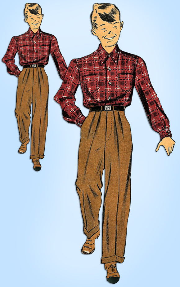1940s Vintage Du Barry Sewing Pattern 5312 Toddler Boy's WWII Trousers & Shirt 4