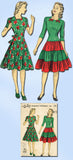 1940s Vintage Du Barry Sewing Pattern 5337 Uncut Misses WWII Party Dress Size 12 - Vintage4me2