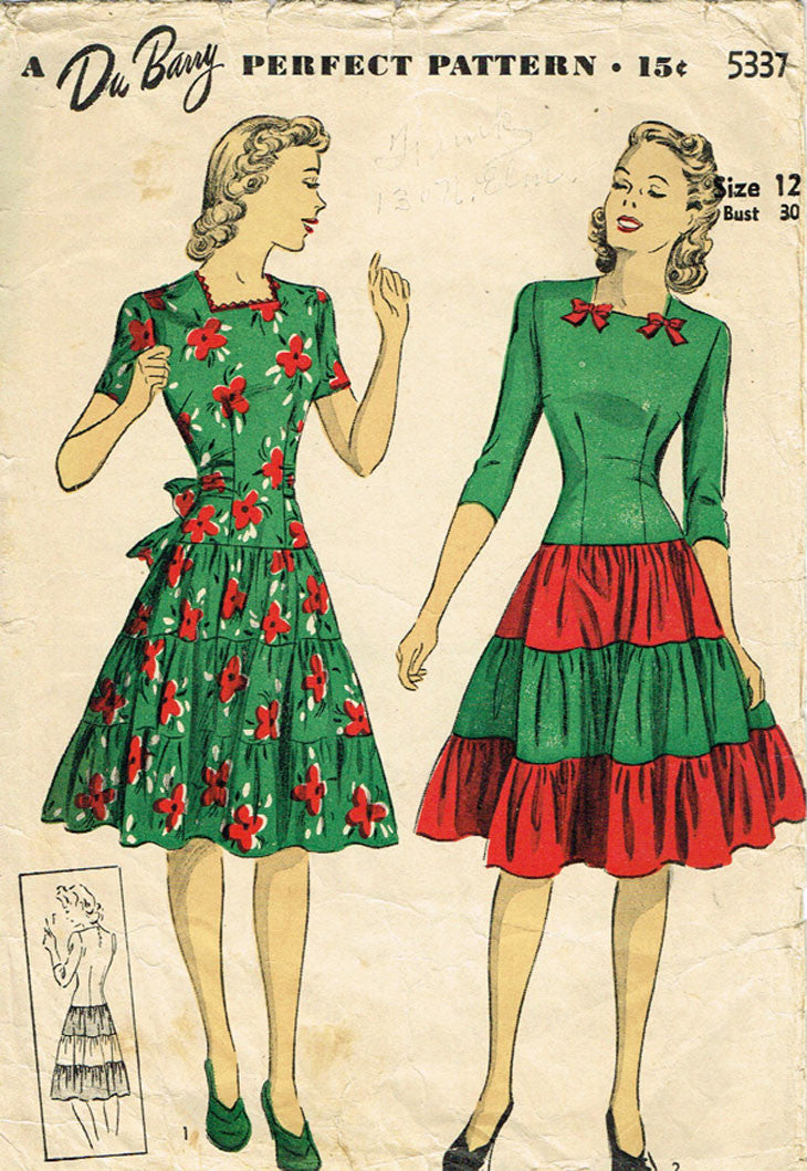1940s christmas dress Vintage Du Barry Sewing Pattern 5337 Uncut Misses WWII Party Dre – Vintage4me2 sync-1576713216022 Cut:missy There are 4 sizes Non-Iron Cotton Stripe Dress